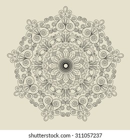 Ornamental round lace pattern