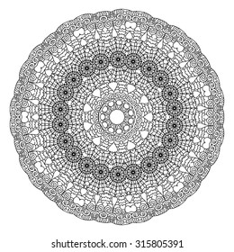 Ornamental round lace pattern. Abstract ornament. Orient traditional ornament