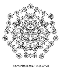 Ornamental round lace pattern. Abstract ornament. Orient traditional ornament