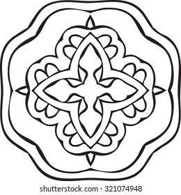 Ornamental round lace pattern. Abstract ornament. Orient traditional ornament