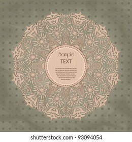 Ornamental round lace pattern. Background for celebrations, holidays, sewing, arts, crafts, scrapbooks, setting table, cake decorating. Lace doily. EPS10