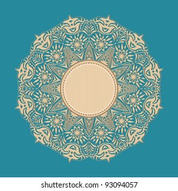 Ornamental round lace pattern. Background for celebrations, holidays, sewing, arts, crafts, scrapbooks, setting table, cake decorating. Lace doily.