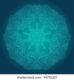 Ornamental round lace pattern. Background for celebrations, holidays, sewing, arts, crafts, scrapbooks, setting table, cake decorating. Lace doily.