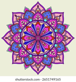 ornamental round lace pattern, Blossom Mandala Shape,. tattoo, decoration. Decorative ornament in ethnic oriental style, Multiple color vector vintage luxury round ornamental , embroidery, tattoo