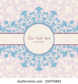 Ornamental round lace pattern, circle background with many details. Flower.