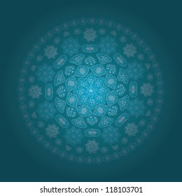 Ornamental round lace pattern, circle background with many details eps 10