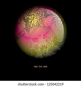 Ornamental round lace pattern, circle background