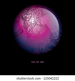 Ornamental round lace pattern, circle background