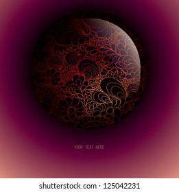 Ornamental round lace pattern, circle background
