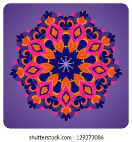 ornamental round lace pattern, circle background with many details