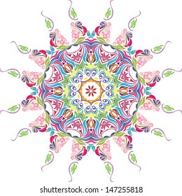 ornamental round lace pattern, circle background 