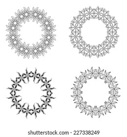  Ornamental round lace. Ornamental round lace pattern, circle background with many details.