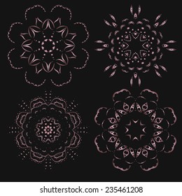 ornamental round lace pattern circle background with many details