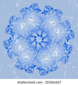 Ornamental round lace pattern, circle background with many details