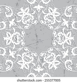Ornamental round lace pattern, circle background with many details
