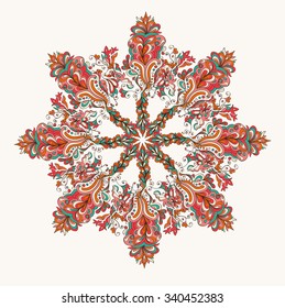 Ornamental round lace pattern, circle vector background .Orient traditional ornament. Hand Drawn Design