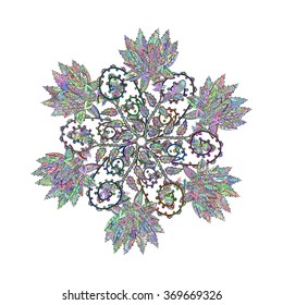 Ornamental round lace pattern, circle background with many details,handmade lace, abstract circular pattern. Vector illustration.
