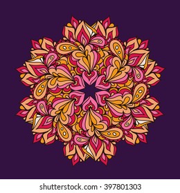 Ornamental round lace pattern, circle vector background .Orient traditional ornament. Hand Drawn Design