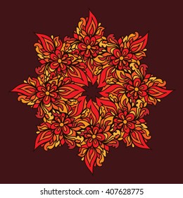 Ornamental round lace pattern, circle vector background .Orient traditional ornament. Hand Drawn Design. Vector illustration. Eps 10