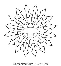 Ornamental round lace pattern, circle background with many details