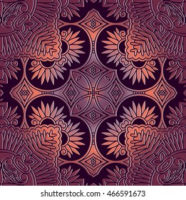 Ornamental round lace pattern, circle background with many details, ornate mandala style. Ethnic tribal background.