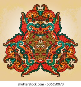 Ornamental round lace pattern, circle background with many details Orient traditional ornament. Oriental motif