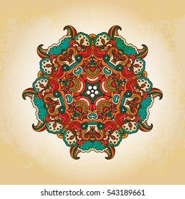 Ornamental round lace pattern, circle background with many details Orient traditional ornament. Oriental motif