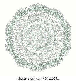 ornamental round lace pattern, circle background with many details, looks like crocheting handmade lace