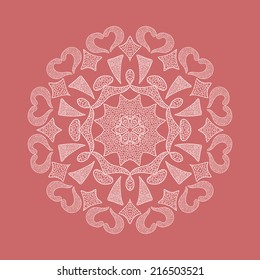 Ornamental round lace pattern doily.