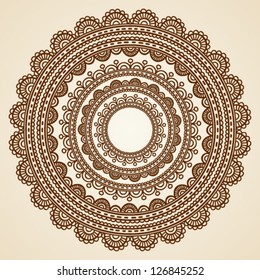 Ornamental round lace pattern with doodle elements