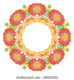 Ornamental round lace pattern ethnic style