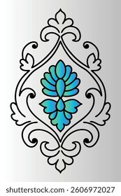 Ornamental Round Lace Pattern with Floral Elements and Vintage Elegance	