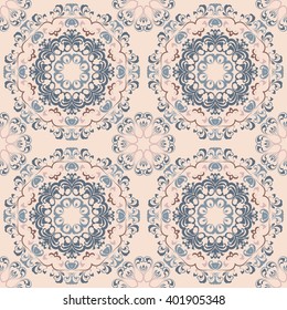 Ornamental round lace pattern, floral pattern