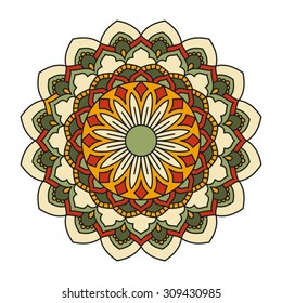 Ornamental round lace pattern. Mandala.