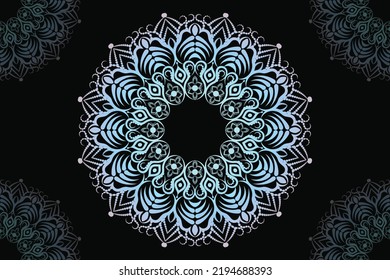 Ornamental round lace pattern on white background