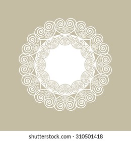 Ornamental round lace pattern on grunge background