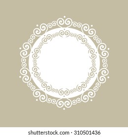 Ornamental round lace pattern on grunge background