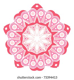 ornamental round lace pattern on white