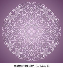 Ornamental round lace pattern. Vector illustration