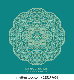 Ornamental round lace pattern in vector. Mandala, circle ethnic ornament. Abstract background for design