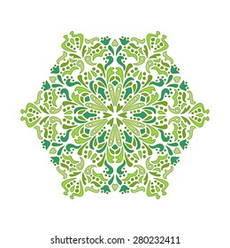 Ornamental round lace pattern. Vector illustration.