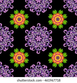 ornamental round lace pattern. Vector seamless texture with mandala.