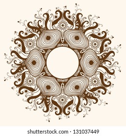 Ornamental round lace pattern.Delicate circle.