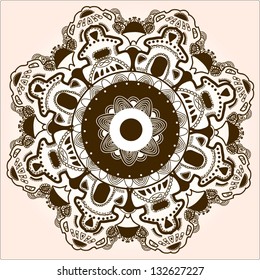 Ornamental round lace pattern.Delicate circle