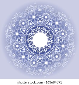 Ornamental round lace pattern.Delicate circle