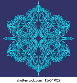 ornamental round lace pattern.vector illustration