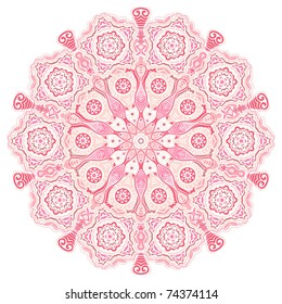 ornamental round lace in pink