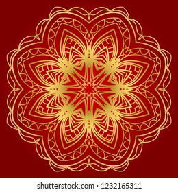 Ornamental round lace. Sacred oriental mandala. color floral ornament. Modern Decorative vector illustration for time restless.