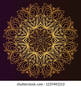 Ornamental round lace. Sacred oriental mandala. color floral ornament. Modern Decorative vector illustration for time restless.