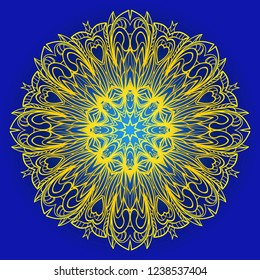 Ornamental round lace. Sacred oriental mandala. color floral ornament. Modern Decorative vector illustration for time restless.